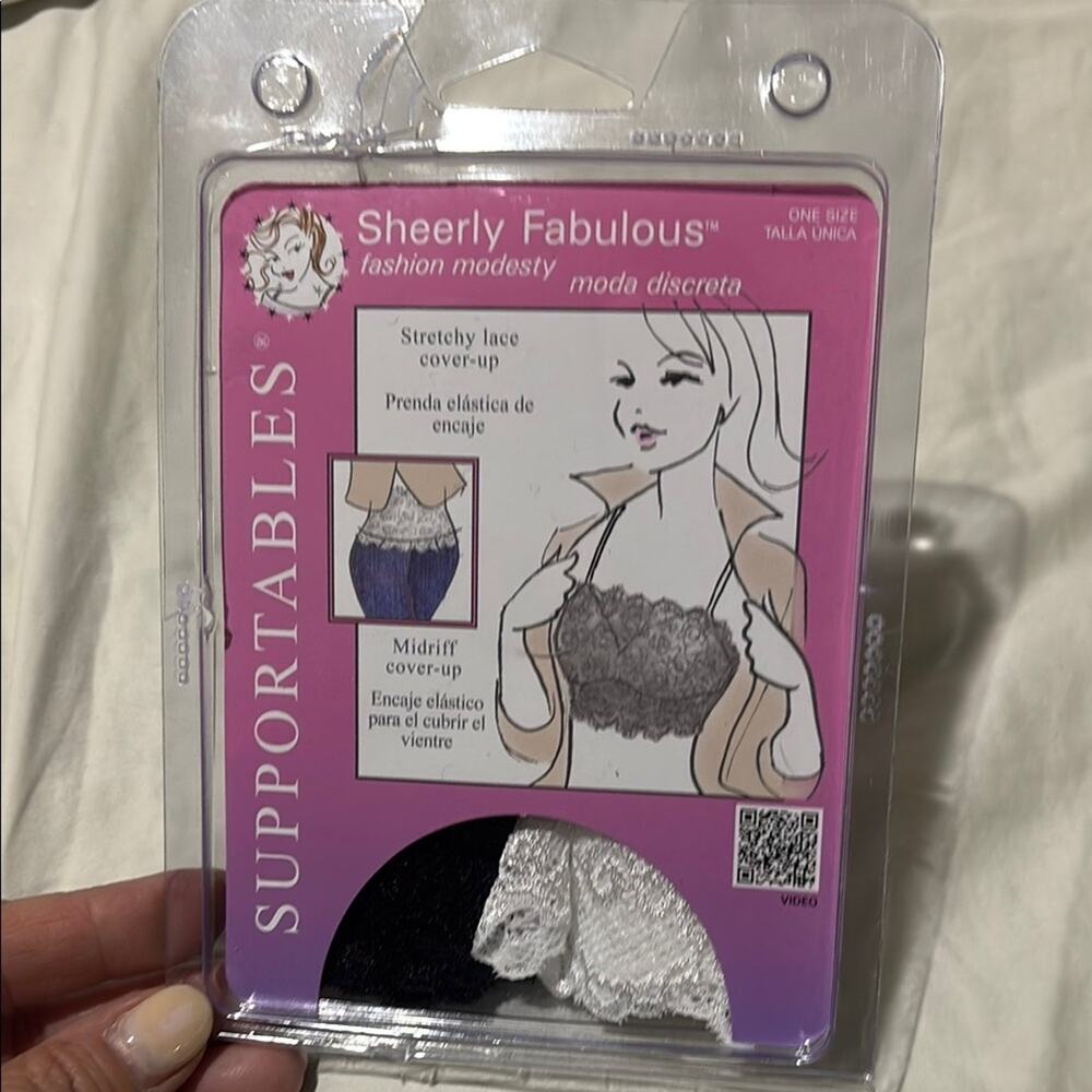 Sheerly Fabulous Supportables Stretch Lace bandeau layer piece Cover-Up nwt